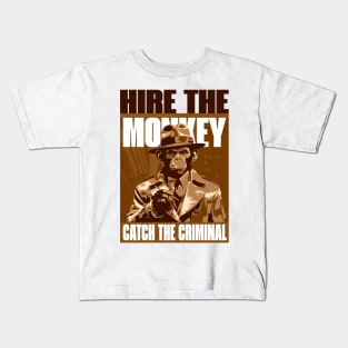 Detective Monkey Pop Art Kids T-Shirt